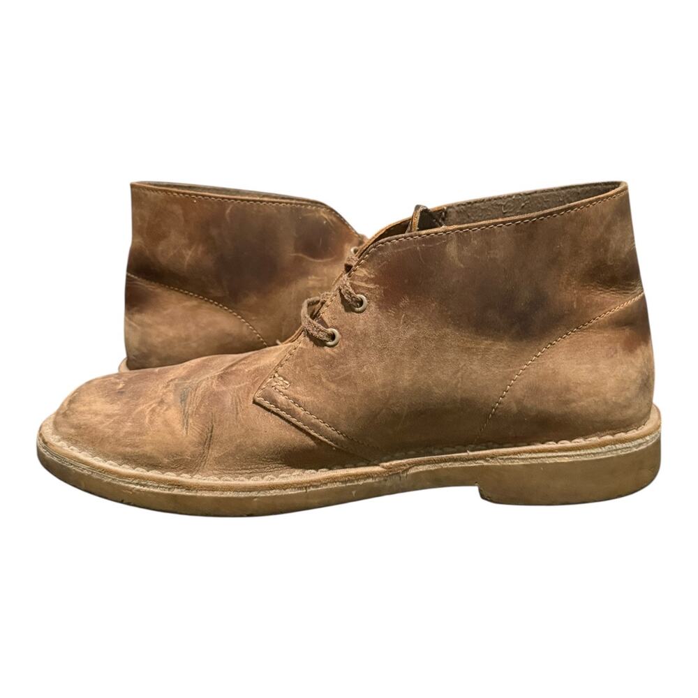 Clarks Men's Bushacre Chukka Desert Ankle Laced Boots Sz 9 M Beeswax Leather - Picture 7 of 9